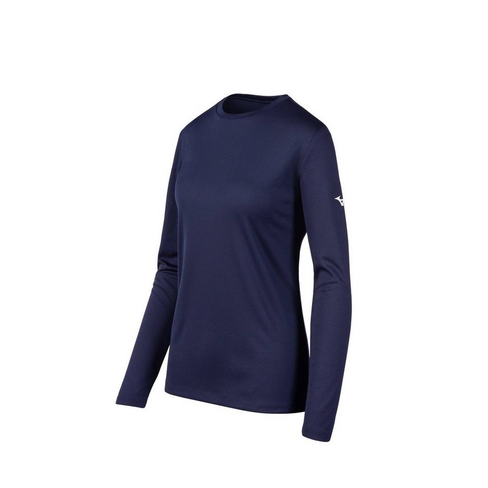 Camisetas Mizuno Long Sleeve Mujer Azul Marino Comprar BZLM-20675